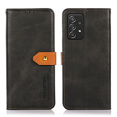 Handytasche Stand Schutzhülle Flip Leder Hülle N07P für Samsung Galaxy A52s 5G Schwarz