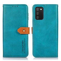 Handytasche Stand Schutzhülle Flip Leder Hülle N07P für Samsung Galaxy M02s Cyan