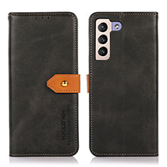 Handytasche Stand Schutzhülle Flip Leder Hülle N07P für Samsung Galaxy S21 5G Schwarz