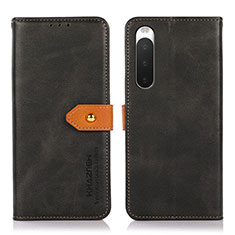 Handytasche Stand Schutzhülle Flip Leder Hülle N07P für Sony Xperia 10 IV Schwarz