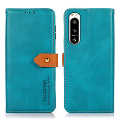 Handytasche Stand Schutzhülle Flip Leder Hülle N07P für Sony Xperia 5 IV Cyan