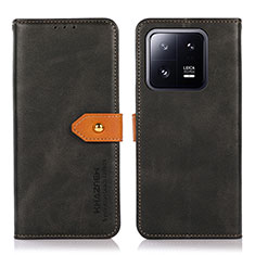 Handytasche Stand Schutzhülle Flip Leder Hülle N07P für Xiaomi Mi 13 5G Schwarz