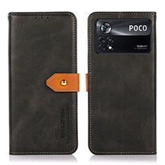 Handytasche Stand Schutzhülle Flip Leder Hülle N07P für Xiaomi Poco X4 Pro 5G Schwarz
