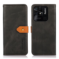 Handytasche Stand Schutzhülle Flip Leder Hülle N07P für Xiaomi Redmi 10 Power Schwarz