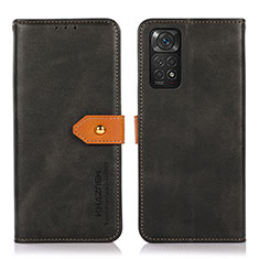 Handytasche Stand Schutzhülle Flip Leder Hülle N07P für Xiaomi Redmi Note 11S 4G Schwarz