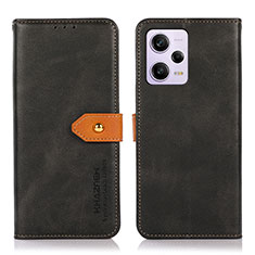 Handytasche Stand Schutzhülle Flip Leder Hülle N07P für Xiaomi Redmi Note 12 Pro+ Plus 5G Schwarz