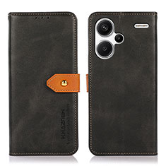 Handytasche Stand Schutzhülle Flip Leder Hülle N07P für Xiaomi Redmi Note 13 Pro+ Plus 5G Schwarz