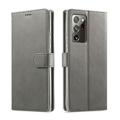 Handytasche Stand Schutzhülle Flip Leder Hülle N08 für Samsung Galaxy Note 20 Ultra 5G Grau
