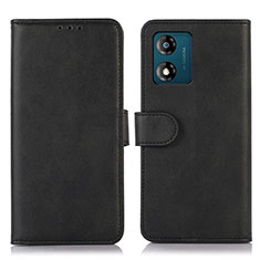 Handytasche Stand Schutzhülle Flip Leder Hülle N08P für Motorola Moto E13 Schwarz