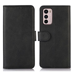 Handytasche Stand Schutzhülle Flip Leder Hülle N08P für Motorola Moto G42 Schwarz