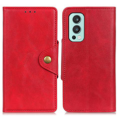 Handytasche Stand Schutzhülle Flip Leder Hülle N08P für OnePlus Nord 2 5G Rot