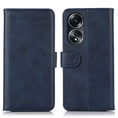 Handytasche Stand Schutzhülle Flip Leder Hülle N08P für Oppo A58 4G Blau