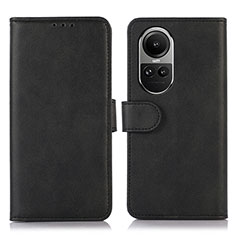 Handytasche Stand Schutzhülle Flip Leder Hülle N08P für Oppo Reno10 Pro 5G Schwarz