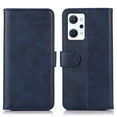 Handytasche Stand Schutzhülle Flip Leder Hülle N08P für Oppo Reno7 A Blau