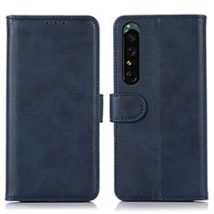 Handytasche Stand Schutzhülle Flip Leder Hülle N08P für Sony Xperia 1 IV Blau