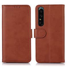 Handytasche Stand Schutzhülle Flip Leder Hülle N08P für Sony Xperia 1 IV Braun