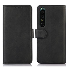 Handytasche Stand Schutzhülle Flip Leder Hülle N08P für Sony Xperia 1 IV SO-51C Schwarz