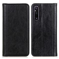 Handytasche Stand Schutzhülle Flip Leder Hülle N08P für Sony Xperia 1 V Schwarz