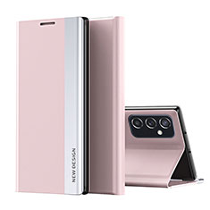 Handytasche Stand Schutzhülle Flip Leder Hülle Q01H für Samsung Galaxy M52 5G Rosegold