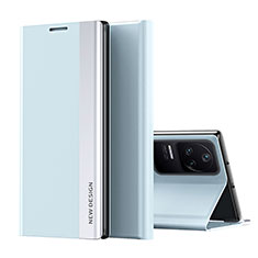 Handytasche Stand Schutzhülle Flip Leder Hülle Q01H für Xiaomi Poco F4 5G Hellblau