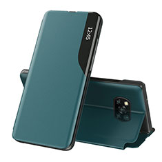 Handytasche Stand Schutzhülle Flip Leder Hülle Q01H für Xiaomi Poco X3 Pro Grün