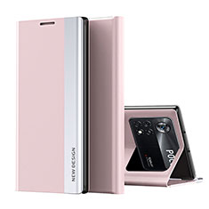 Handytasche Stand Schutzhülle Flip Leder Hülle Q01H für Xiaomi Poco X4 Pro 5G Rosegold