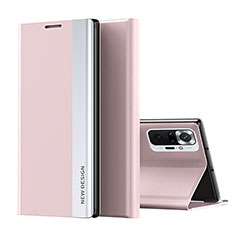 Handytasche Stand Schutzhülle Flip Leder Hülle Q01H für Xiaomi Redmi Note 10 Pro Max Rosegold