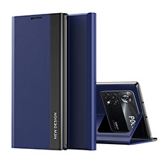 Handytasche Stand Schutzhülle Flip Leder Hülle Q01H für Xiaomi Redmi Note 11E Pro 5G Blau