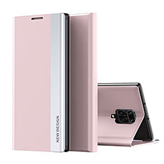 Handytasche Stand Schutzhülle Flip Leder Hülle Q01H für Xiaomi Redmi Note 9 Pro Max Rosegold