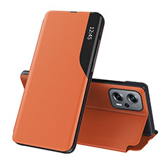Handytasche Stand Schutzhülle Flip Leder Hülle Q02H für Xiaomi Redmi Note 11T Pro+ Plus 5G Orange