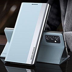 Handytasche Stand Schutzhülle Flip Leder Hülle Q03H für Samsung Galaxy M52 5G Hellblau
