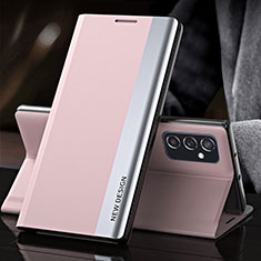 Handytasche Stand Schutzhülle Flip Leder Hülle Q03H für Samsung Galaxy M52 5G Rosegold