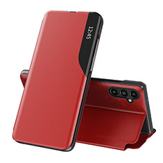 Handytasche Stand Schutzhülle Flip Leder Hülle QH1 für Samsung Galaxy A14 4G Rot