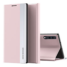 Handytasche Stand Schutzhülle Flip Leder Hülle QH1 für Samsung Galaxy A70 Rosegold