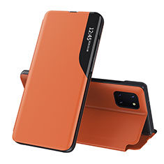 Handytasche Stand Schutzhülle Flip Leder Hülle QH1 für Samsung Galaxy A81 Orange