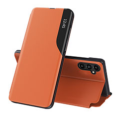 Handytasche Stand Schutzhülle Flip Leder Hülle QH1 für Samsung Galaxy M44 5G Orange