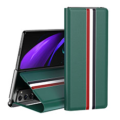 Handytasche Stand Schutzhülle Flip Leder Hülle QH1 für Samsung Galaxy Z Fold2 5G Grün