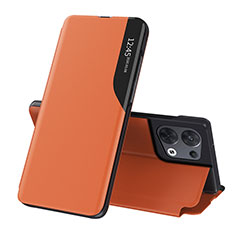 Handytasche Stand Schutzhülle Flip Leder Hülle QH1 für Xiaomi Redmi Note 13 Pro 5G Orange