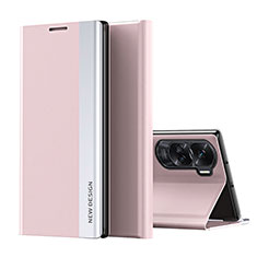 Handytasche Stand Schutzhülle Flip Leder Hülle QH2 für Huawei Honor 90 Lite 5G Rosegold