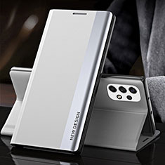 Handytasche Stand Schutzhülle Flip Leder Hülle QH2 für Samsung Galaxy A33 5G Silber