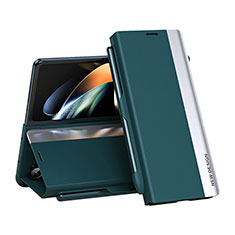 Handytasche Stand Schutzhülle Flip Leder Hülle QH2 für Samsung Galaxy Z Fold5 5G Grün