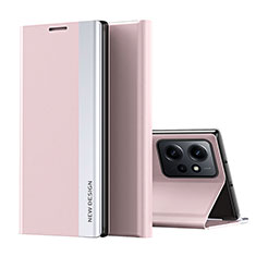 Handytasche Stand Schutzhülle Flip Leder Hülle QH2 für Xiaomi Redmi Note 12 4G Rosegold