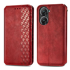 Handytasche Stand Schutzhülle Flip Leder Hülle S01D für Asus Zenfone 9 Rot