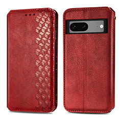 Handytasche Stand Schutzhülle Flip Leder Hülle S01D für Google Pixel 7a 5G Rot