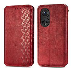 Handytasche Stand Schutzhülle Flip Leder Hülle S01D für Huawei Honor 50 5G Rot