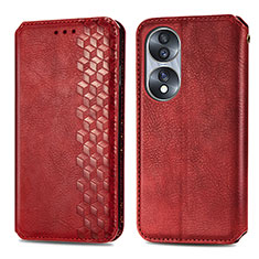 Handytasche Stand Schutzhülle Flip Leder Hülle S01D für Huawei Honor X7b Rot