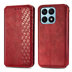 Handytasche Stand Schutzhülle Flip Leder Hülle S01D für Huawei Honor X8a 4G Rot