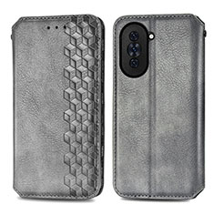 Handytasche Stand Schutzhülle Flip Leder Hülle S01D für Huawei Nova 10 Grau