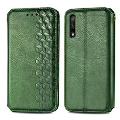 Handytasche Stand Schutzhülle Flip Leder Hülle S01D für Huawei P Smart Z (2019) Grün