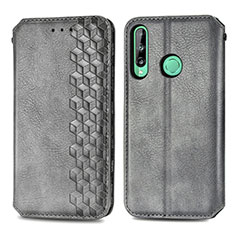 Handytasche Stand Schutzhülle Flip Leder Hülle S01D für Huawei P40 Lite E Grau